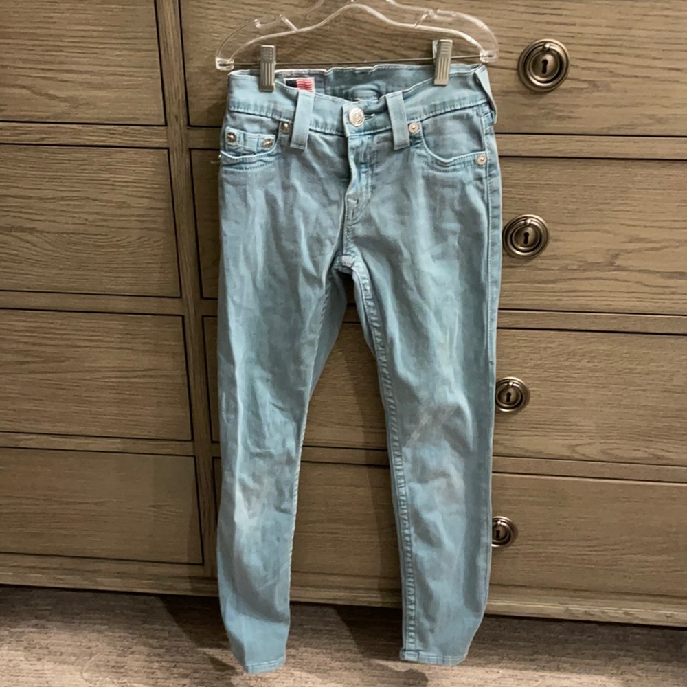 TRUE RELIGION women’s sz 24 sage green denim pant